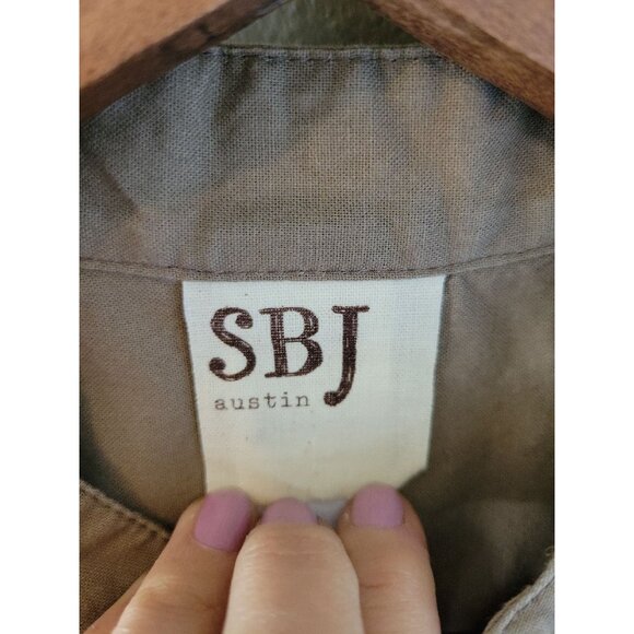 SBJ Austin Sleeveless Khaki 100% Cotton Dress size 1 - Picture 3 of 5
